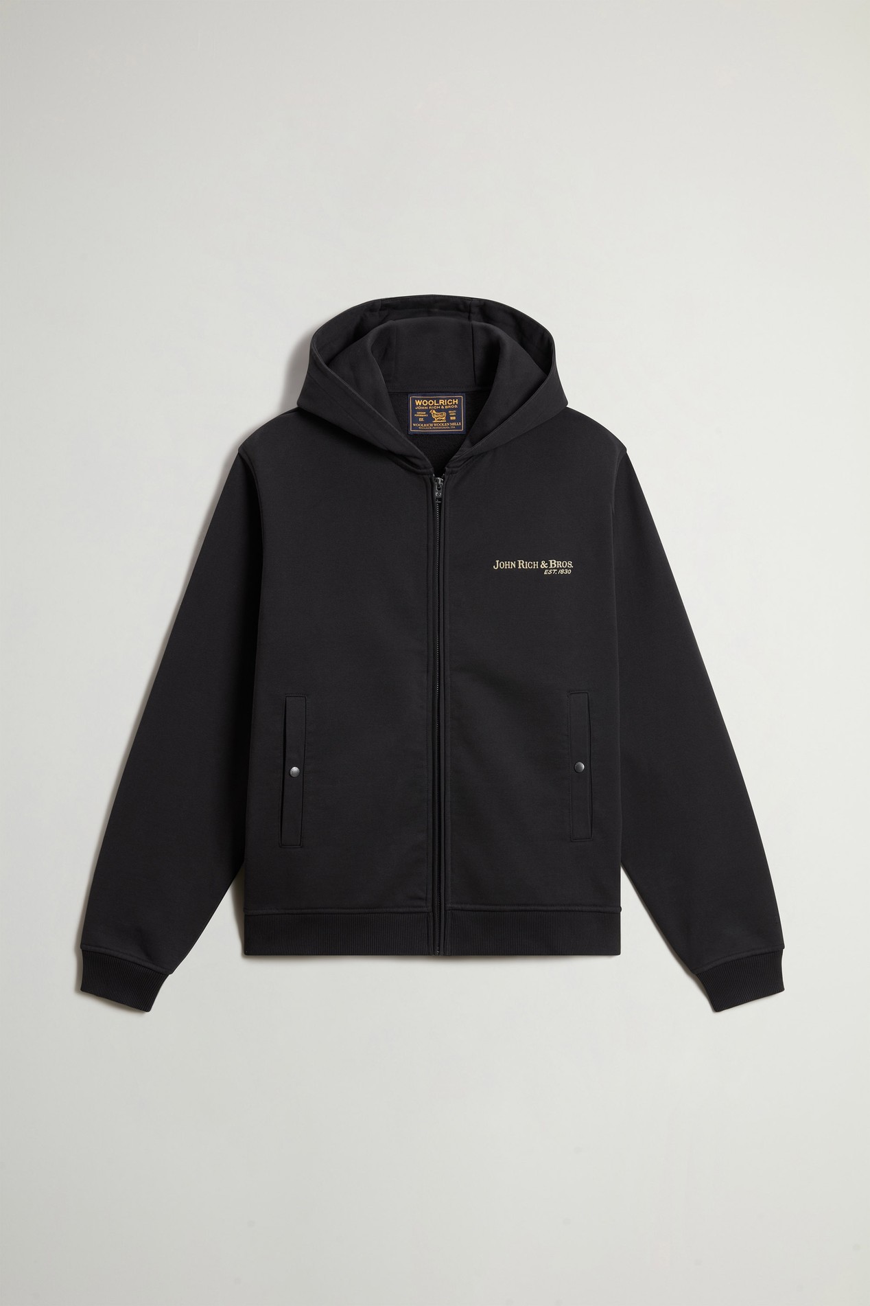 GRAPHIC MIX-MEDIA FULL-ZIP HOODIE Black photo 5 | Woolrich