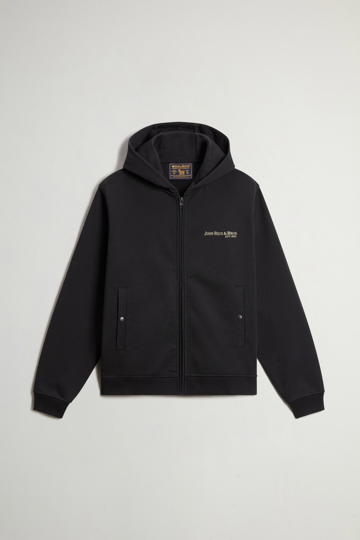 GRAPHIC MIX-MEDIA FULL-ZIP HOODIE Black photo 5 | Woolrich