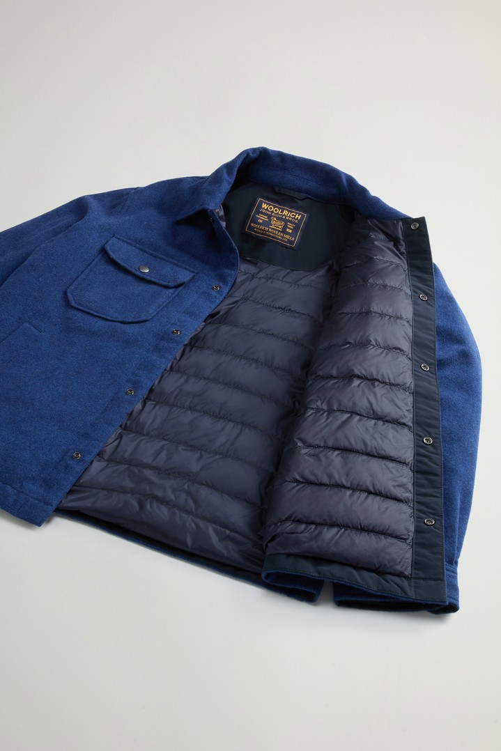 Padded Alaskan Overshirt in Recycled Melton Italian Wool Blend Blue photo 4 | Woolrich