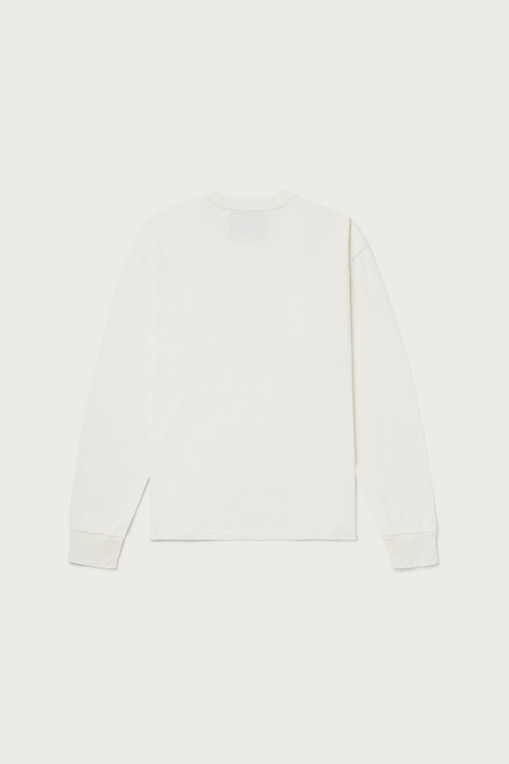 Long-Sleeved T-Shirt in Pure Cotton - One Of These Days / Woolrich White photo 2 | Woolrich