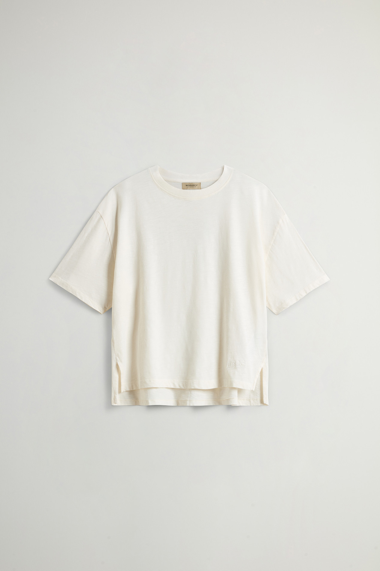 T-Shirt in Pure Cotton Slub Fabric White photo 1 | Woolrich
