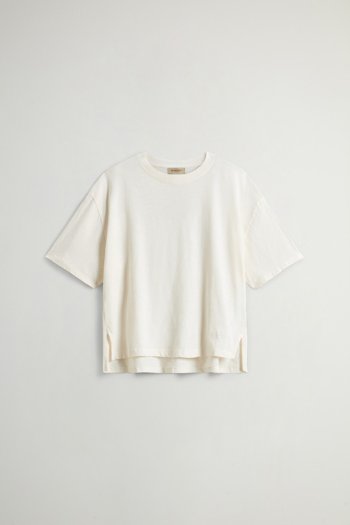 T-Shirt in Pure Cotton Slub Fabric White photo 1 | Woolrich