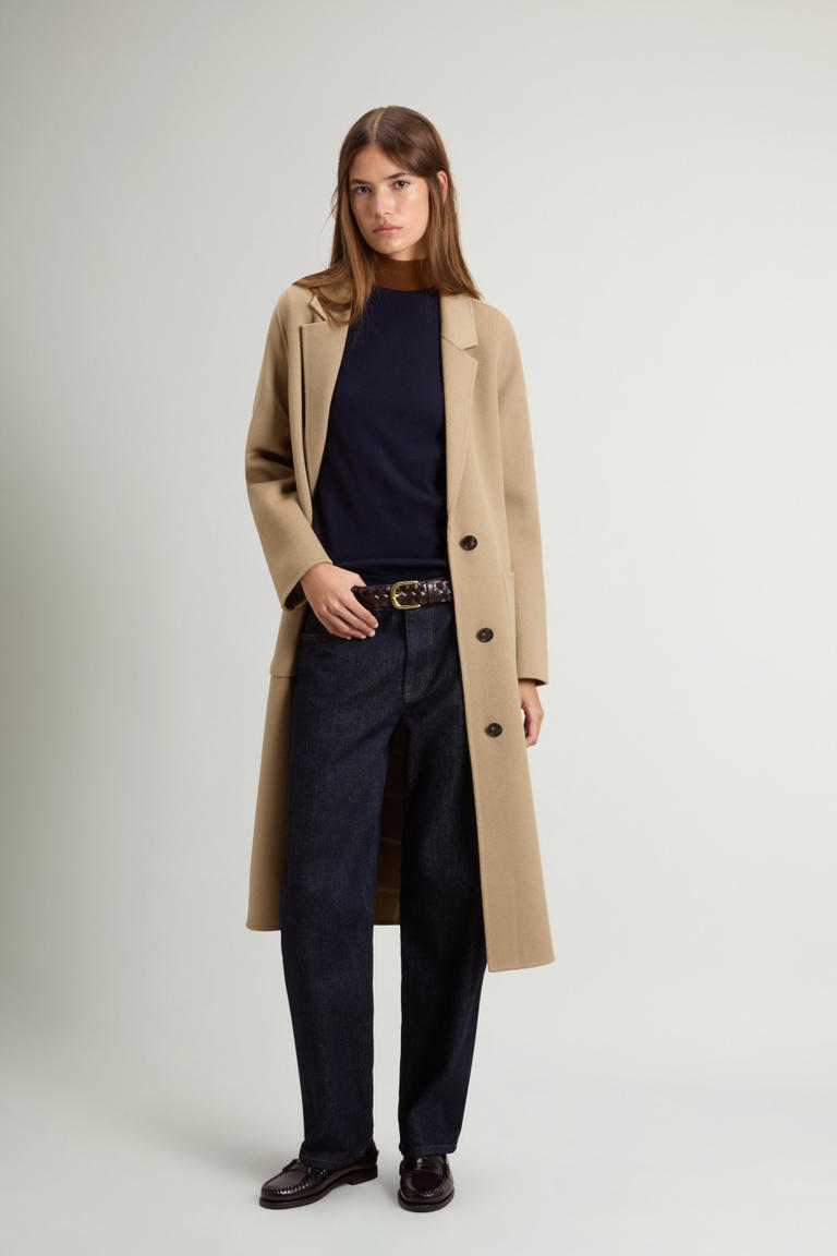 Mantel van zuivere dubbelgeweven wol Beige photo 1 | Woolrich
