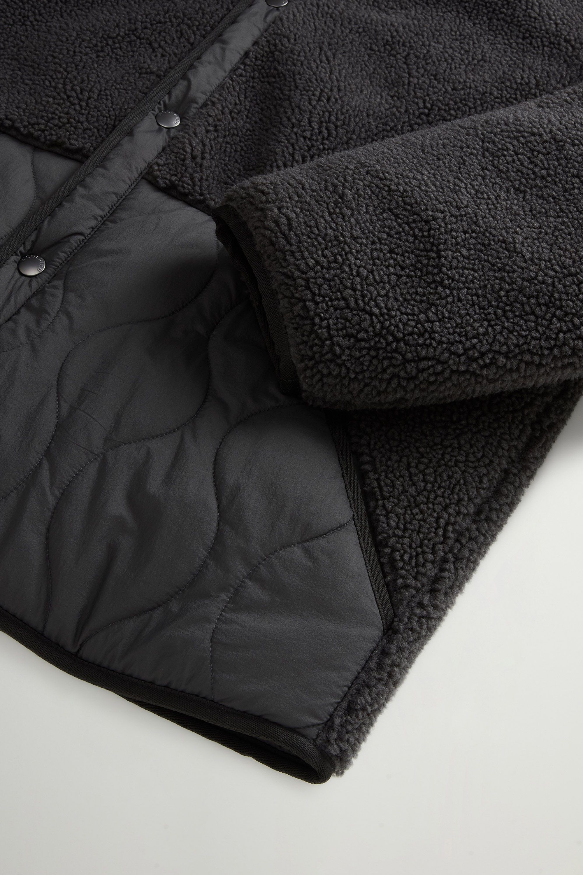 Reversible Hooded Jacket in Nylon and Sherpa Gray photo 7 | Woolrich