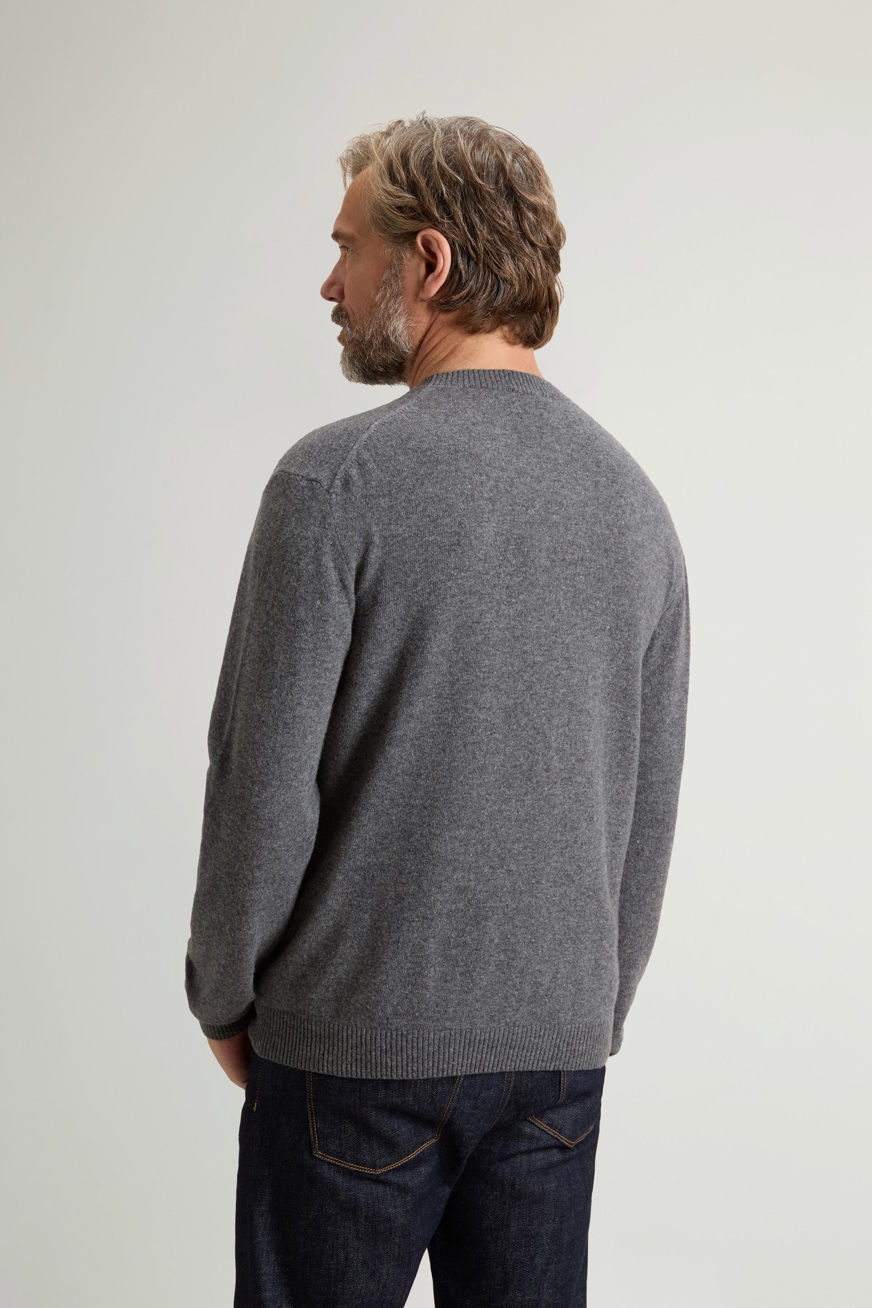 WOOL CASHMERE CREWNECK GG13 Gray photo 3 | Woolrich