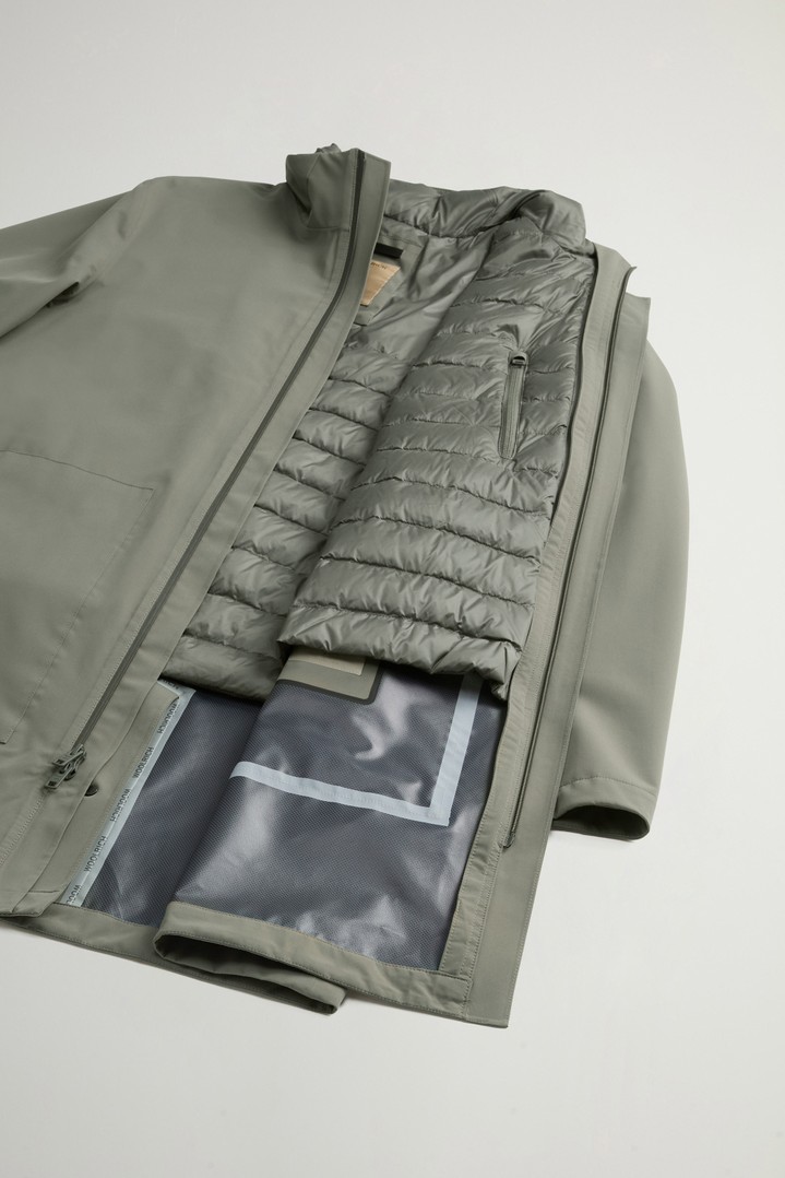 2-In-1 Overcoat in Two-Layered Fabric Green photo 10 | Woolrich