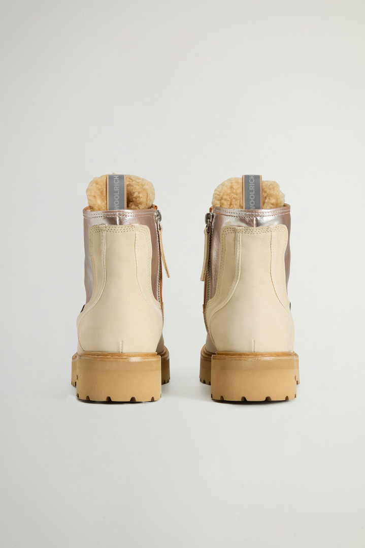 Main Combat Boots in Cowhide and Suede Beige photo 3 | Woolrich