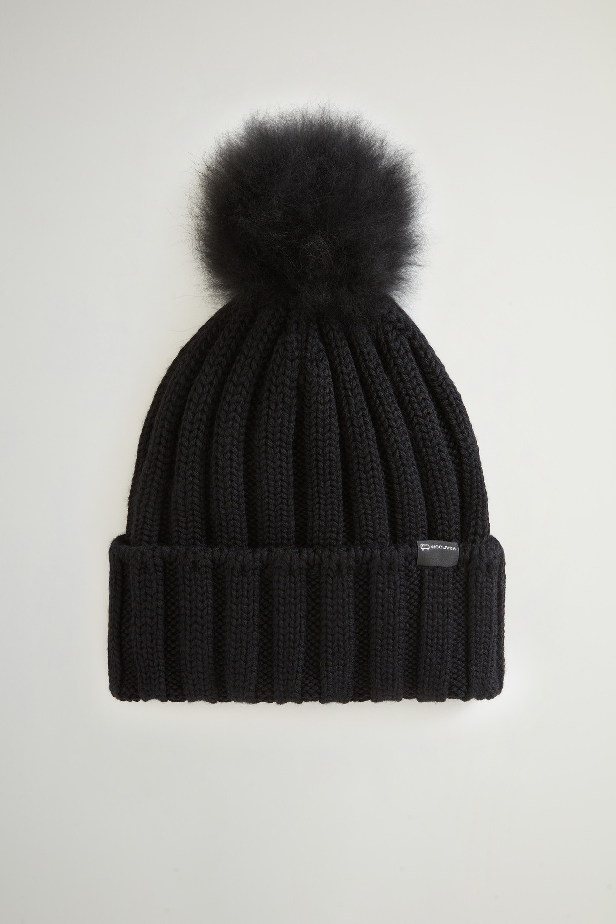 Merino Virgin Wool Beanie with Removable Cashmere Pompom Black photo 1 | Woolrich