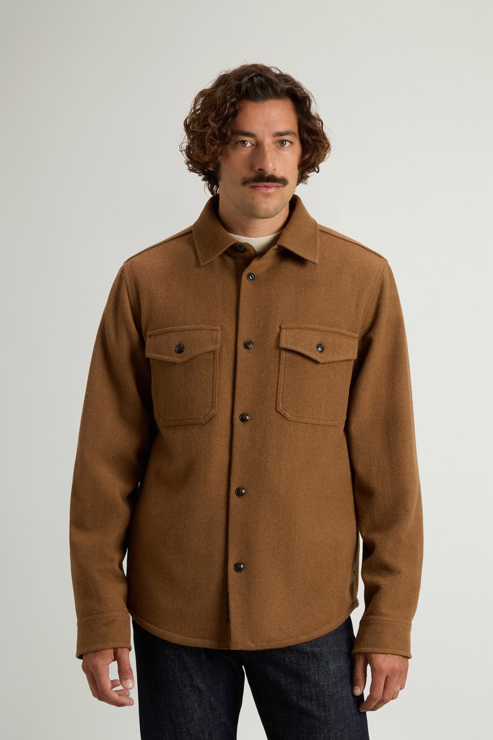 Ranger Overshirt in Recycled Italian Wool Blend Brown photo 1 | Woolrich