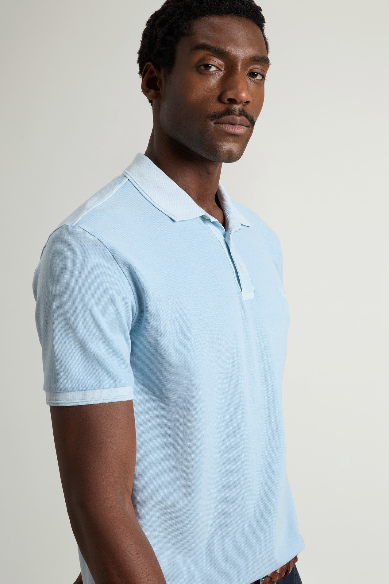 Mackinack Polo teint en pièce en sergé de coton stretch Bleu photo 4 | Woolrich