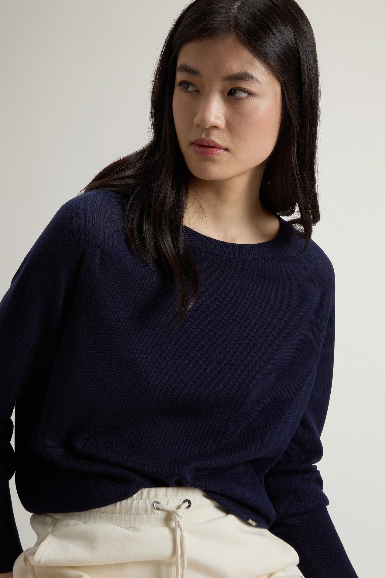 Crewneck Sweater in Cotton Blend Blue photo 4 | Woolrich