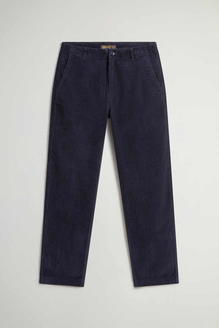 Chinobroek van geribbeld fluweel van zuiver katoen Blauw photo 1 | Woolrich