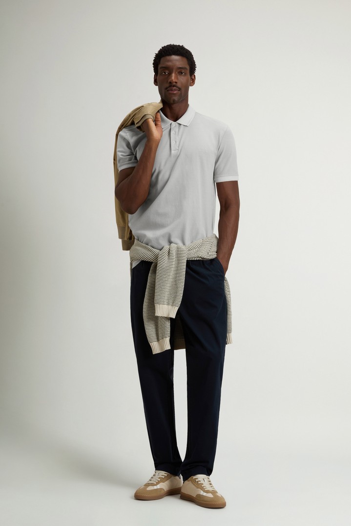 Garment-Dyed Mackinack Polo in Stretch Cotton Piquet Gray photo 2 | Woolrich