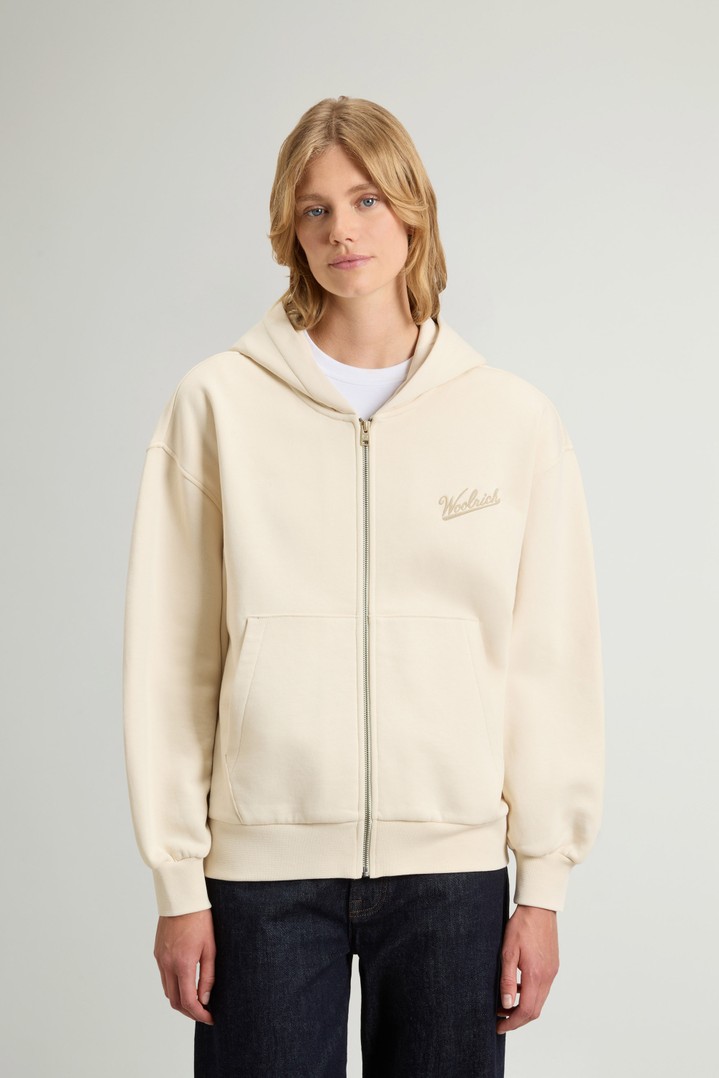 Zippered Hoodie in Pure Cotton White photo 1 | Woolrich