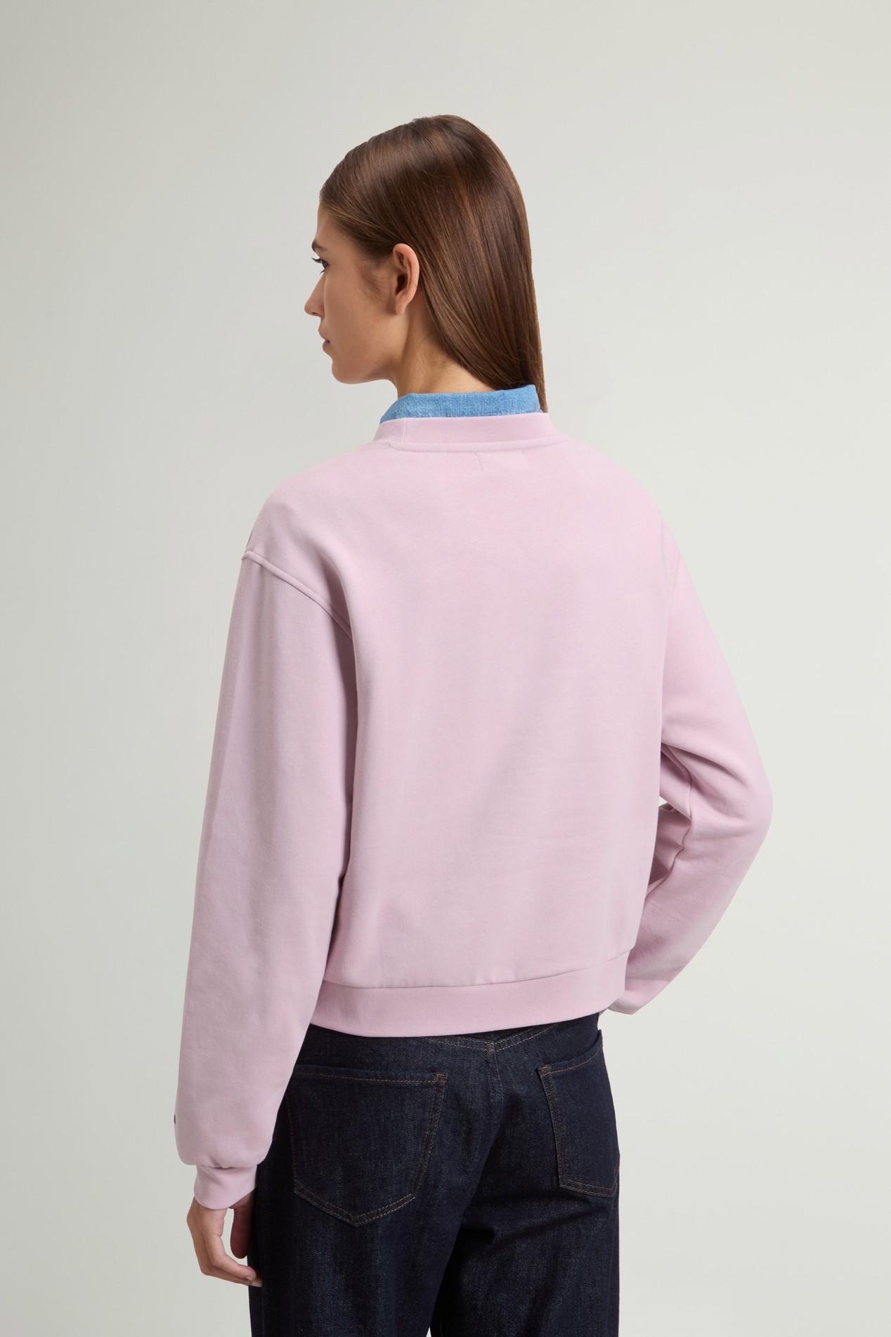 Crewneck Sweatshirt in Pure Cotton Pink photo 3 | Woolrich