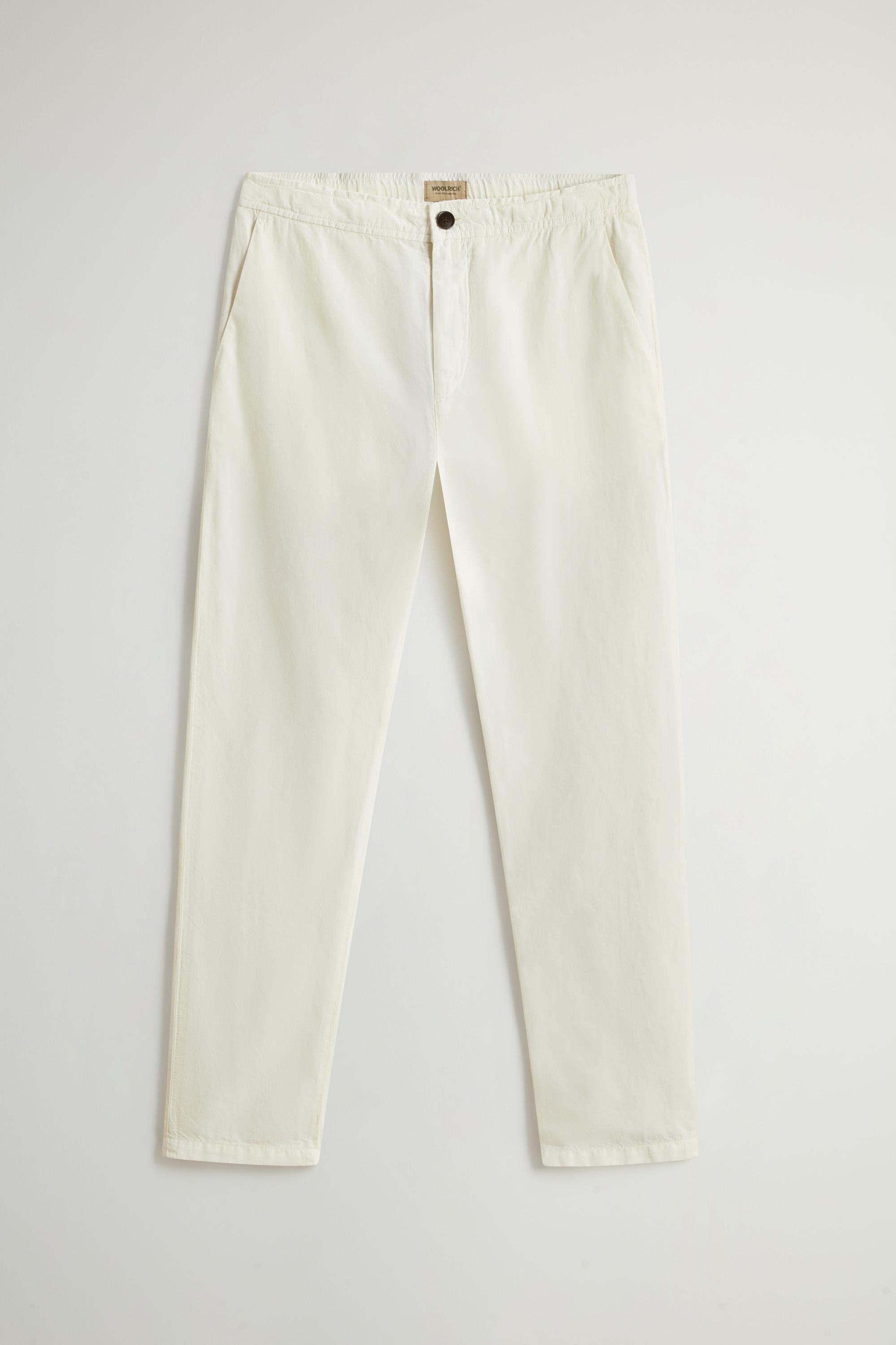 Garment-Dyed Cotton- and Linen-Blend Pants White photo 1 | Woolrich