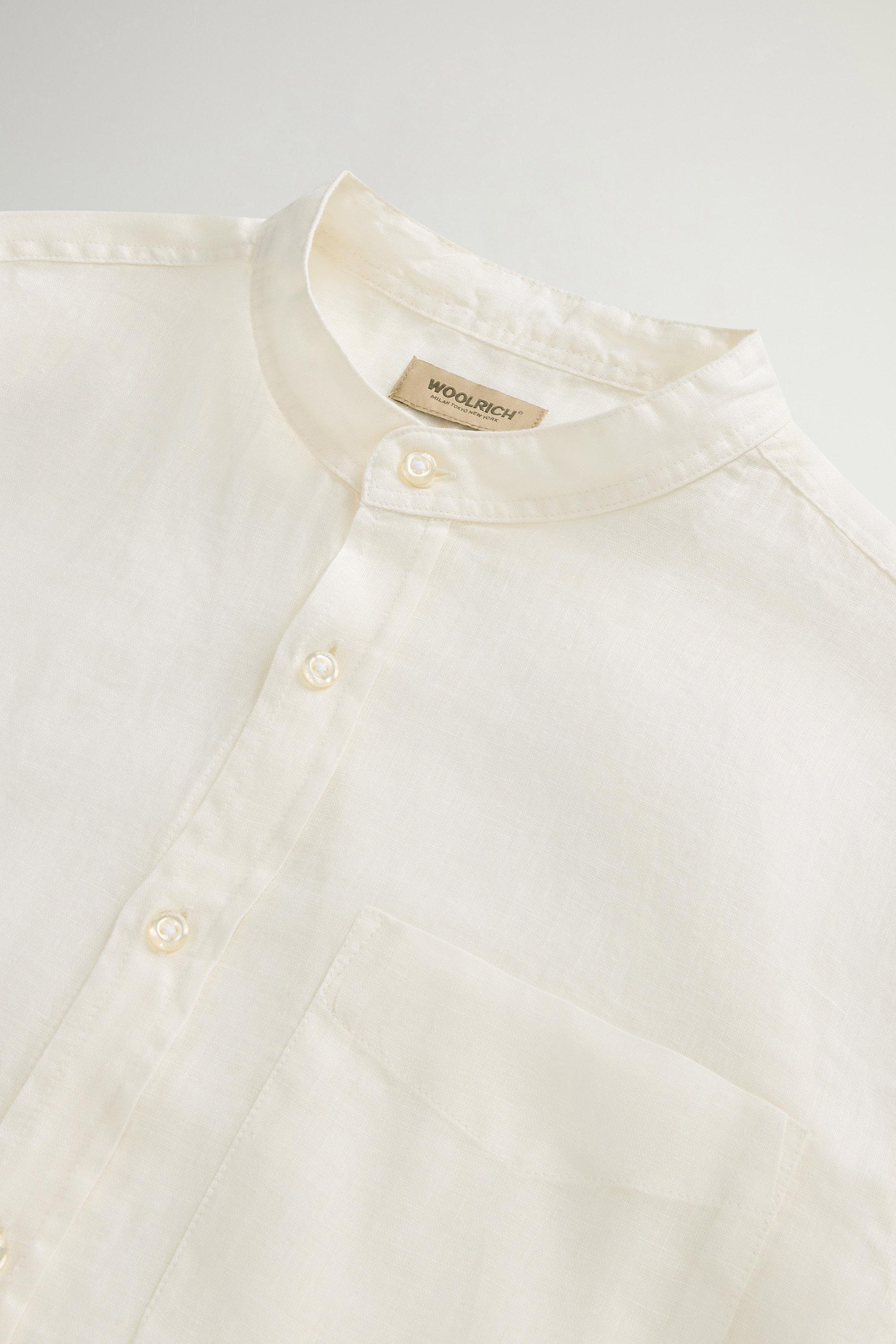 BAND COLLAR LINEN SHIRT White photo 6 | Woolrich