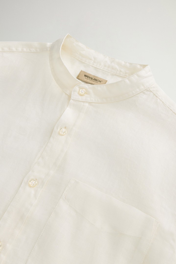 BAND COLLAR LINEN SHIRT White photo 6 | Woolrich