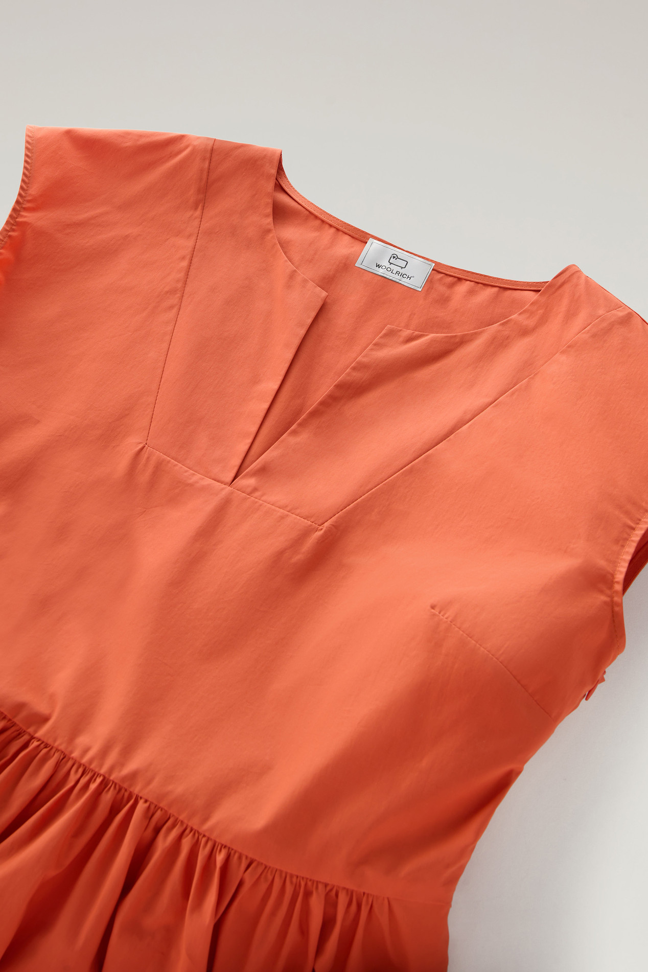Short Dress in Pure Cotton Poplin Orange photo 2 | Woolrich