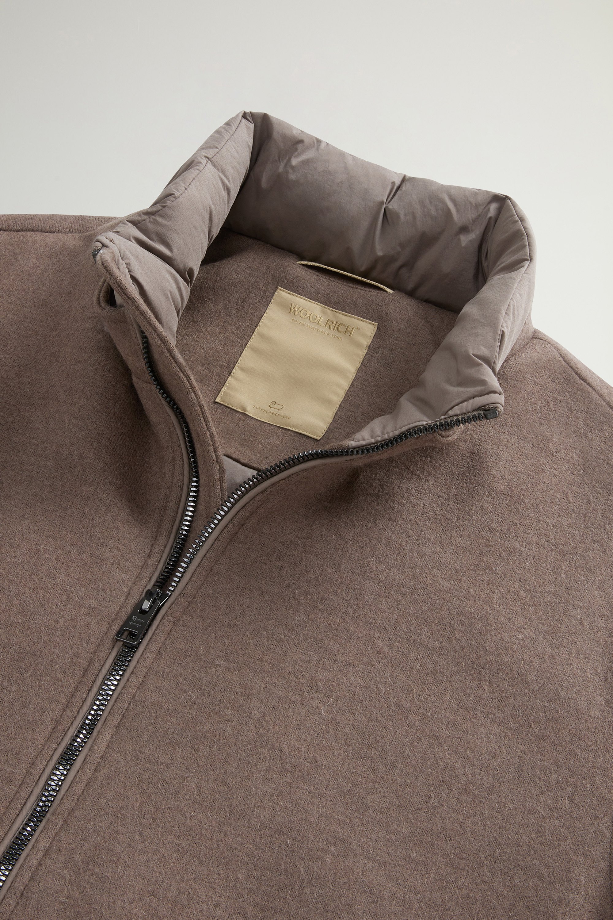 Lewis Bomber Jacket in Wool and Cotton Blend Brown photo 6 | Woolrich