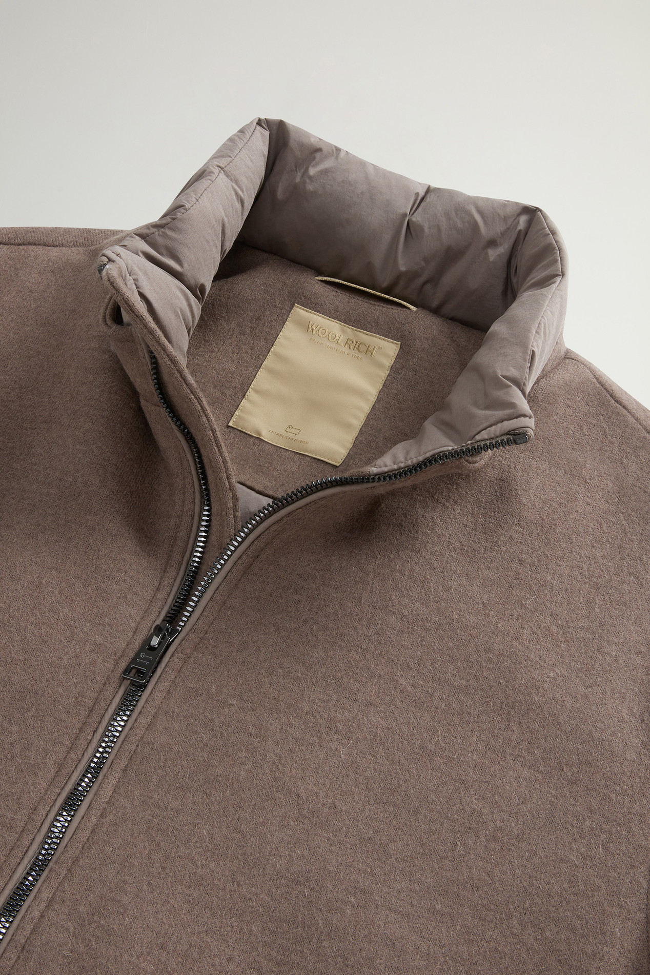 Lewis Bomber Jacket in Wool and Cotton Blend Brown photo 6 | Woolrich