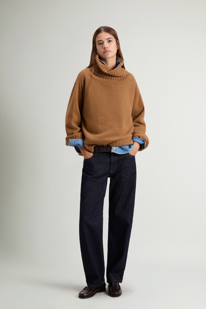 Turtleneck Sweater in Wool and Cashmere Blend Brown photo 2 | Woolrich