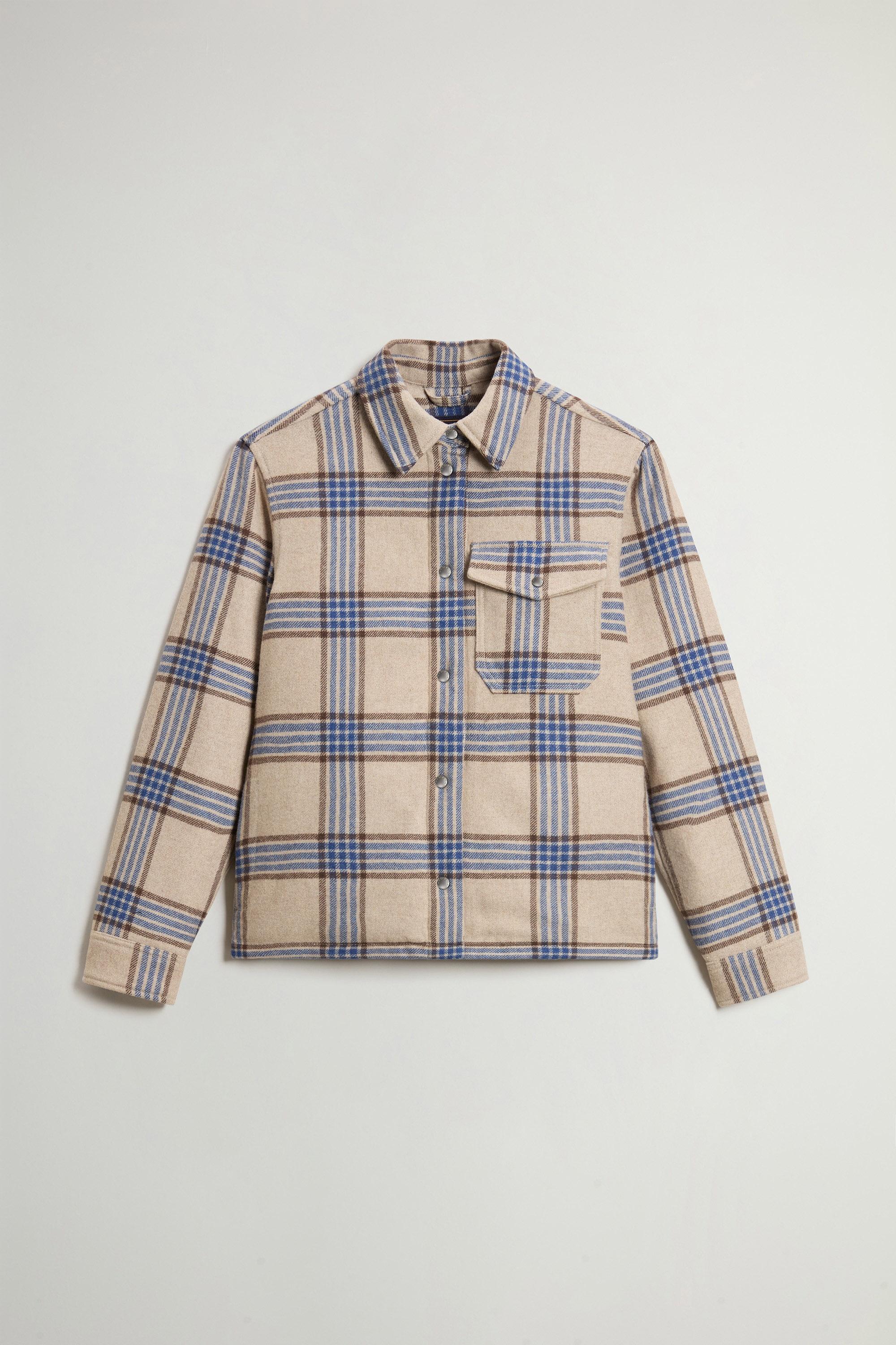 Alaskan Checked Overshirt in Padded Wool Blend Blue photo 5 | Woolrich