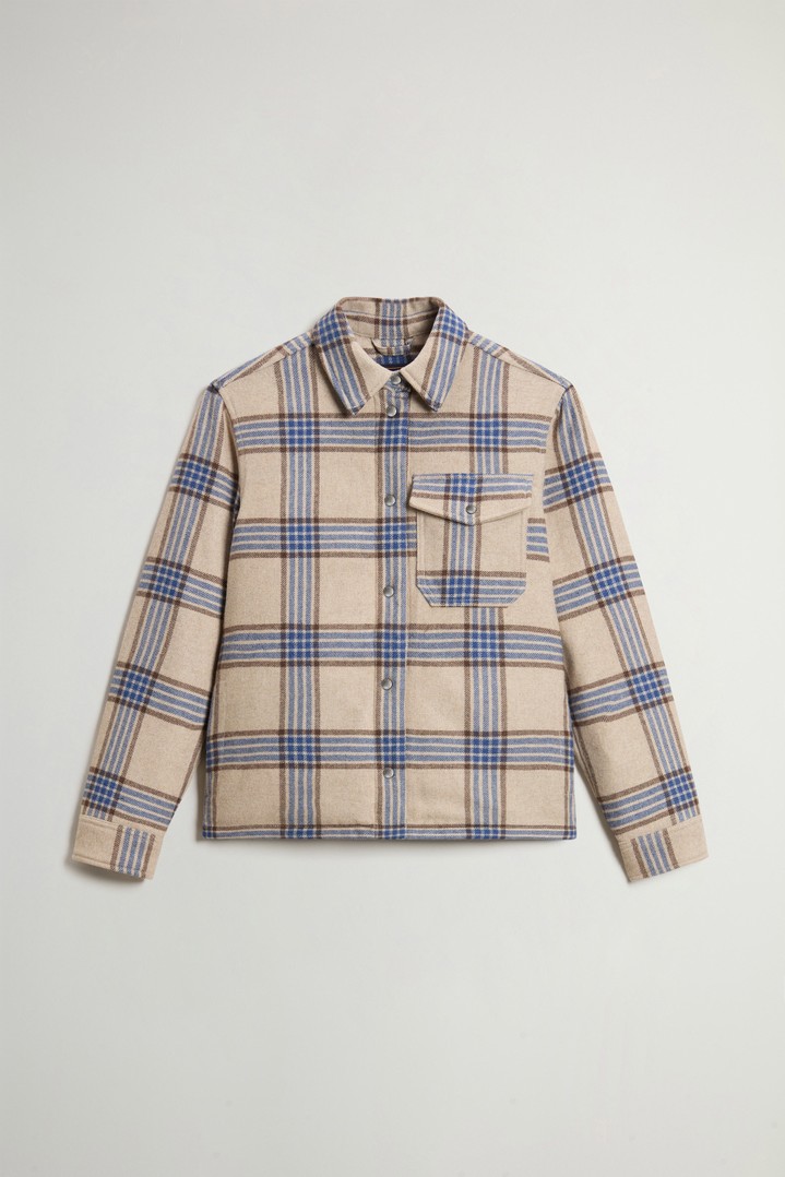 Alaskan Checked Overshirt in Padded Wool Blend Blue photo 5 | Woolrich