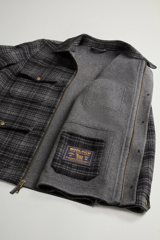 Checked Overshirt in Wool Blend Gray photo 8 | Woolrich