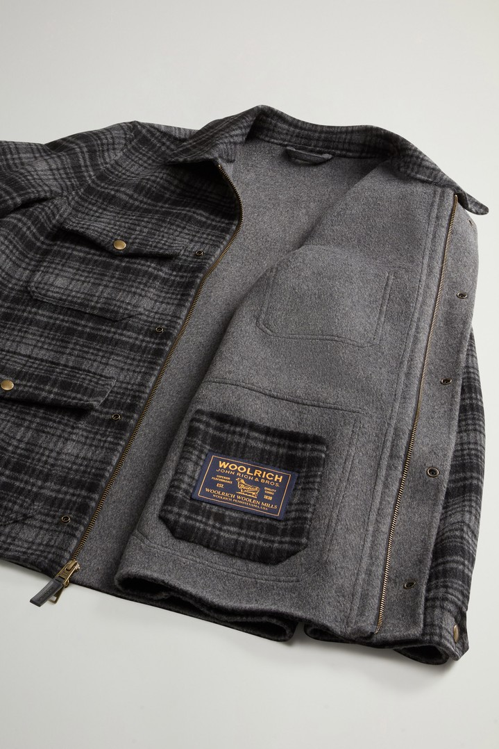 Checked Overshirt in Wool Blend Gray photo 8 | Woolrich