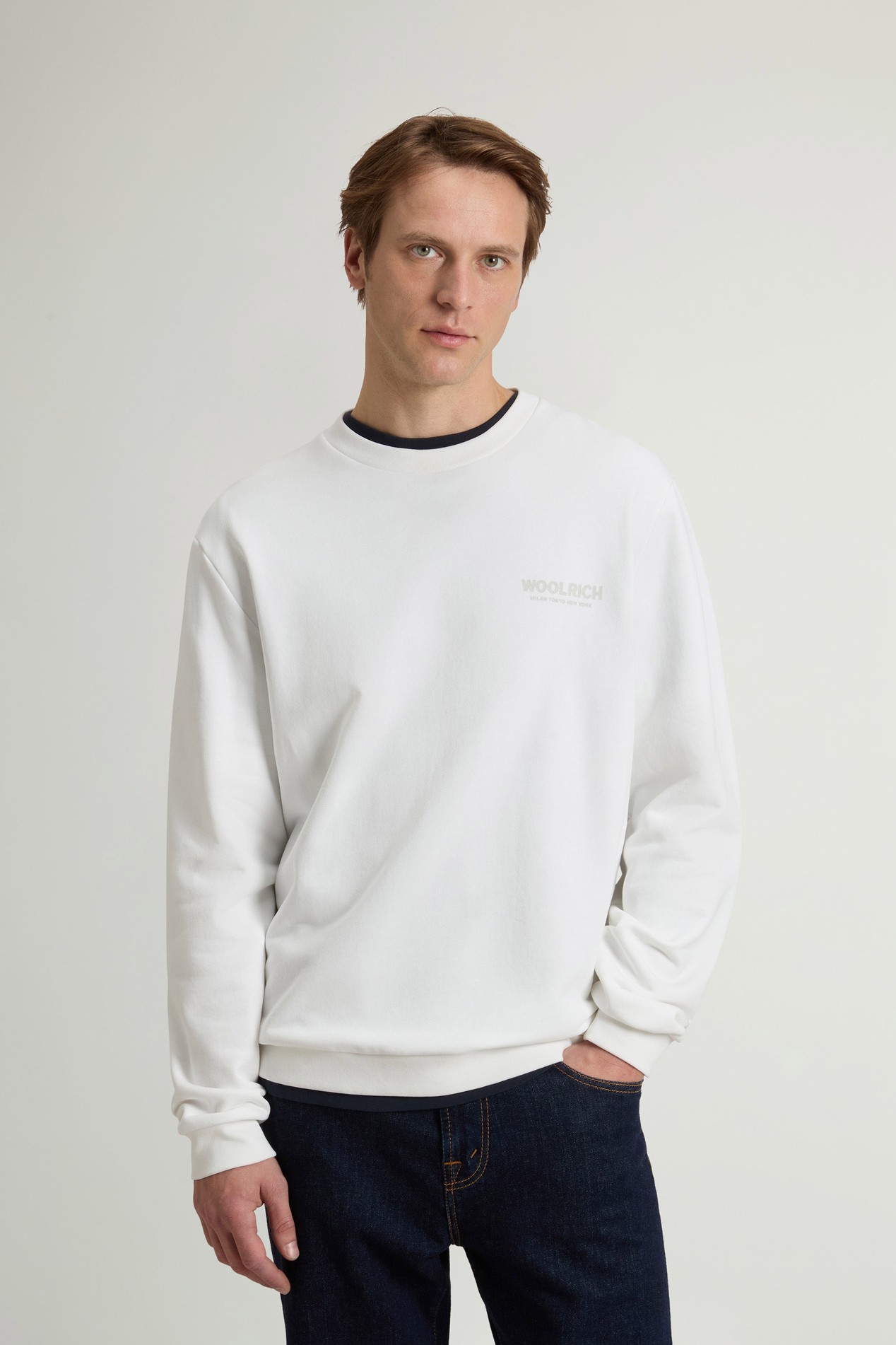 MACRO LOGO CREWNECK White photo 1 | Woolrich