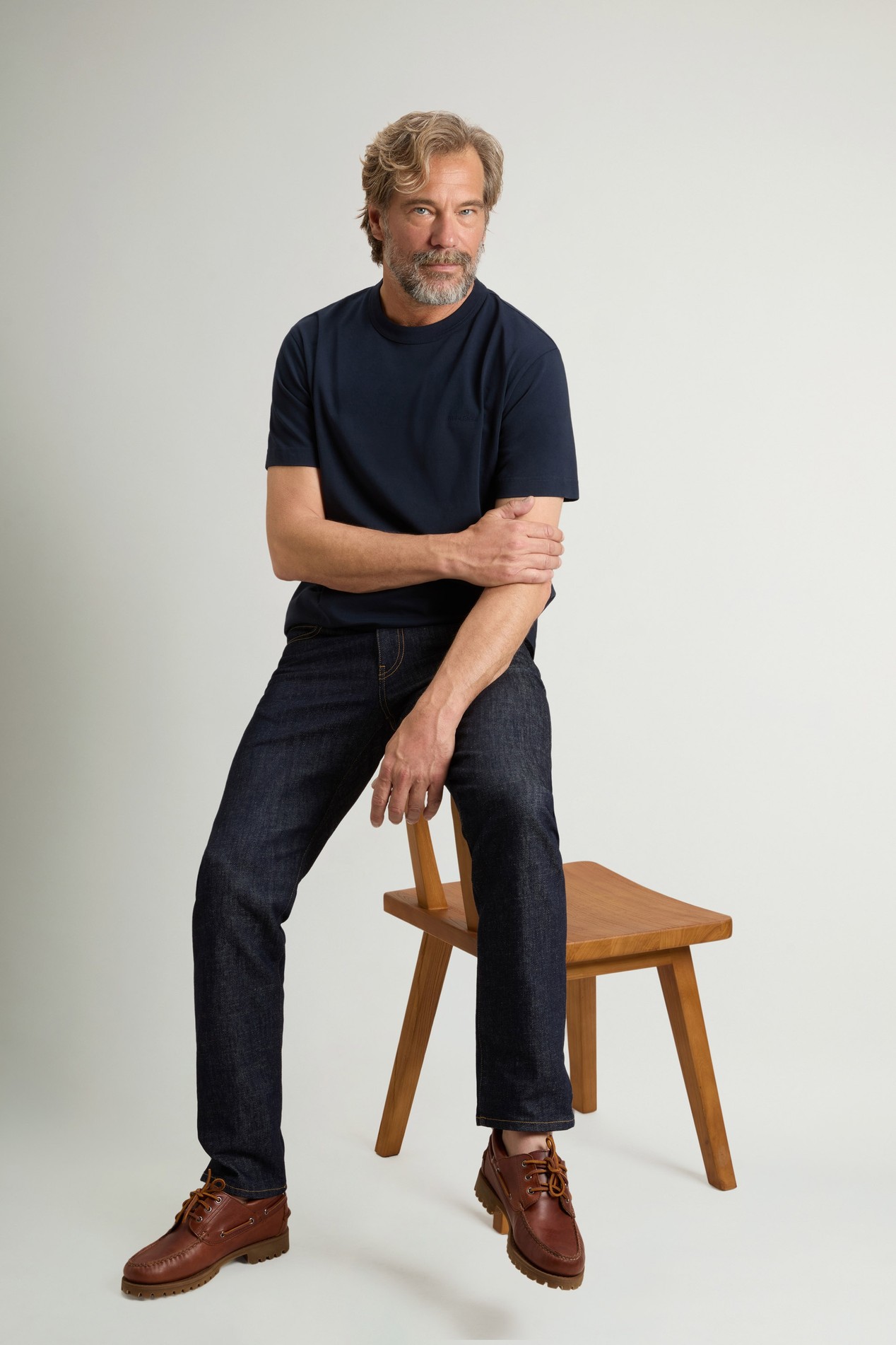 T-Shirt in Pure Organic Cotton Blue photo 2 | Woolrich