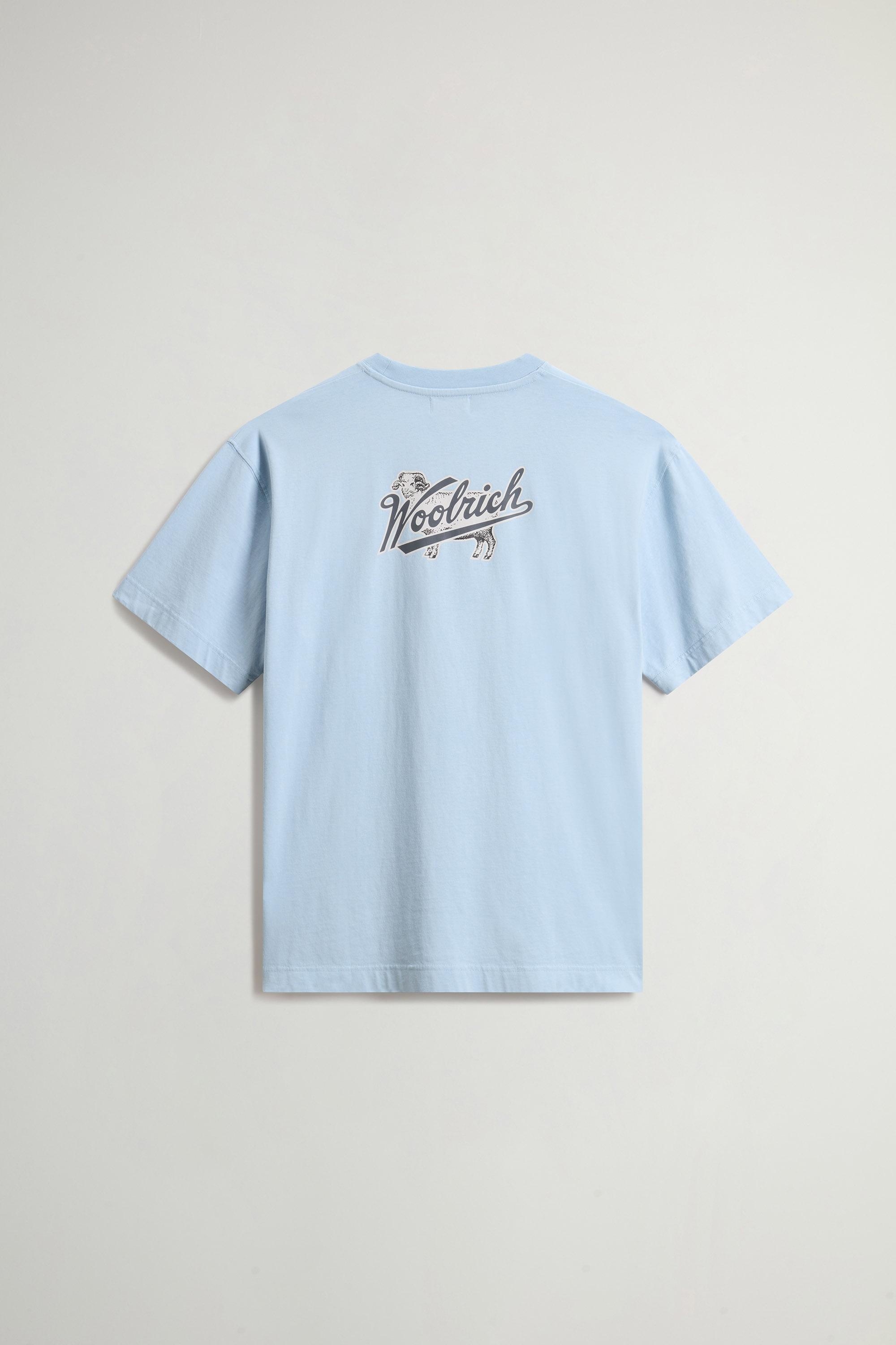 COTTON GRAPHIC T-SHIRT Blue photo 6 | Woolrich