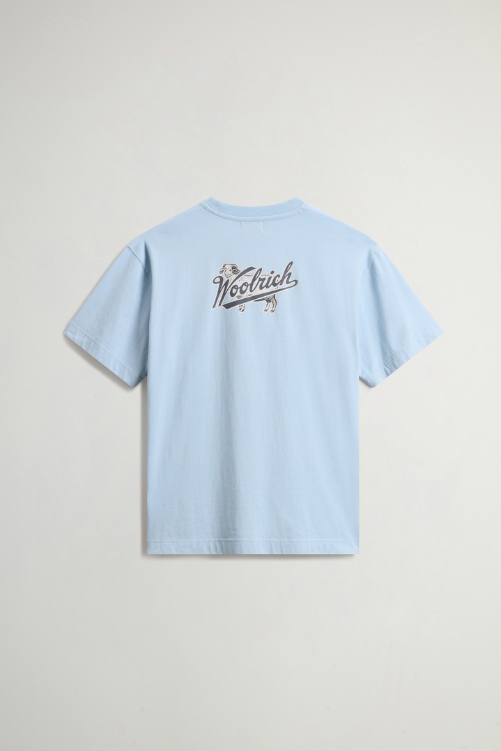 COTTON GRAPHIC T-SHIRT Blue photo 6 | Woolrich