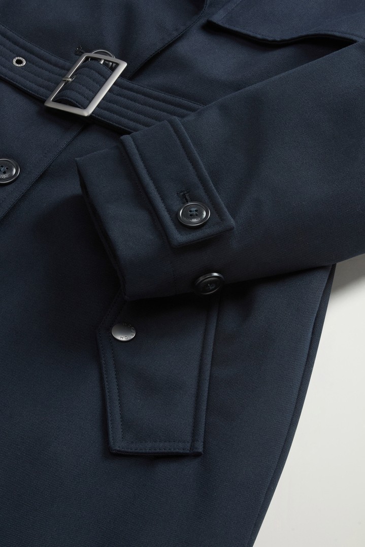 Trench Coat in Wool-Blend Gabardine Blue photo 3 | Woolrich