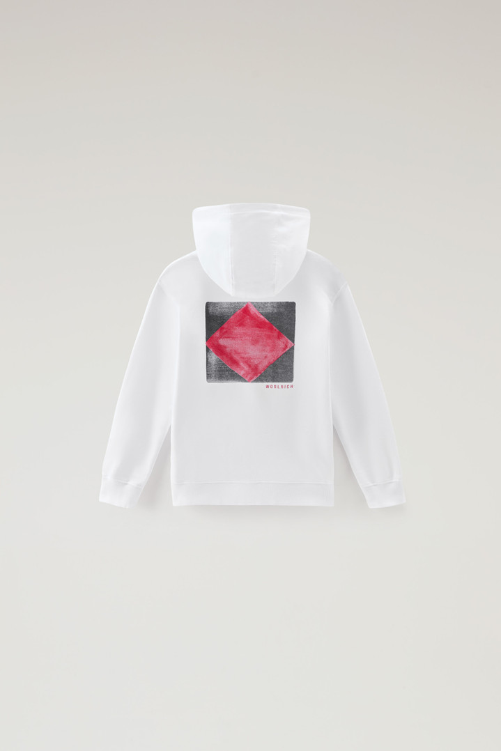Boys' Pure Cotton Hoodie White photo 2 | Woolrich