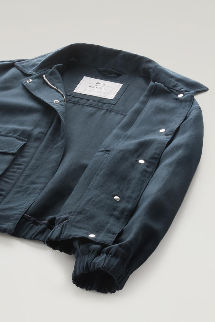 Bomber Jacket in Linen Blend Blue photo 5 | Woolrich
