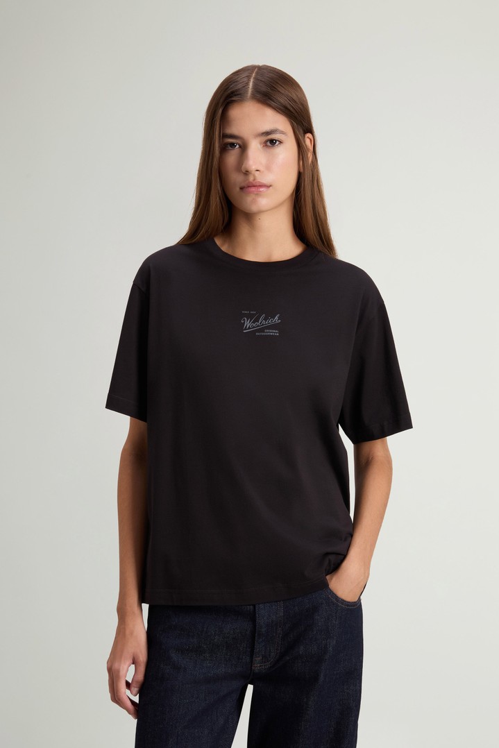 T-Shirt in Pure Pima Cotton Black photo 1 | Woolrich