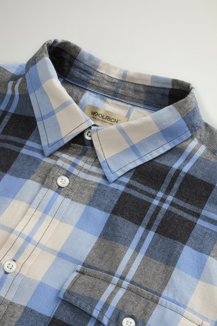 Pure Madras Cotton Flannel Checked Shirt Blue photo 6 | Woolrich