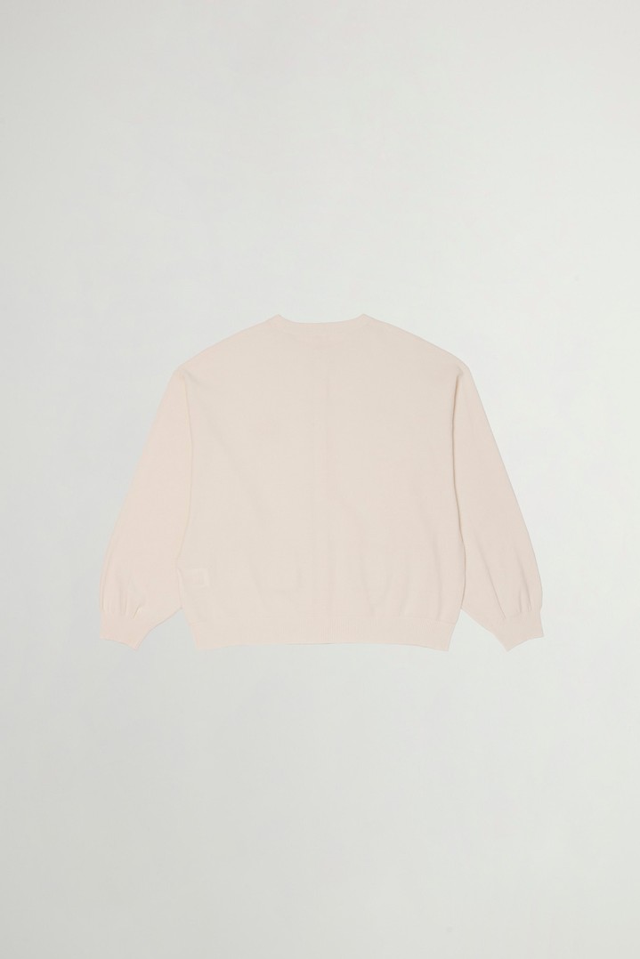 SHEEP PATCH COTTON PIQUE KNIT CARDIGAN White photo 2 | Woolrich