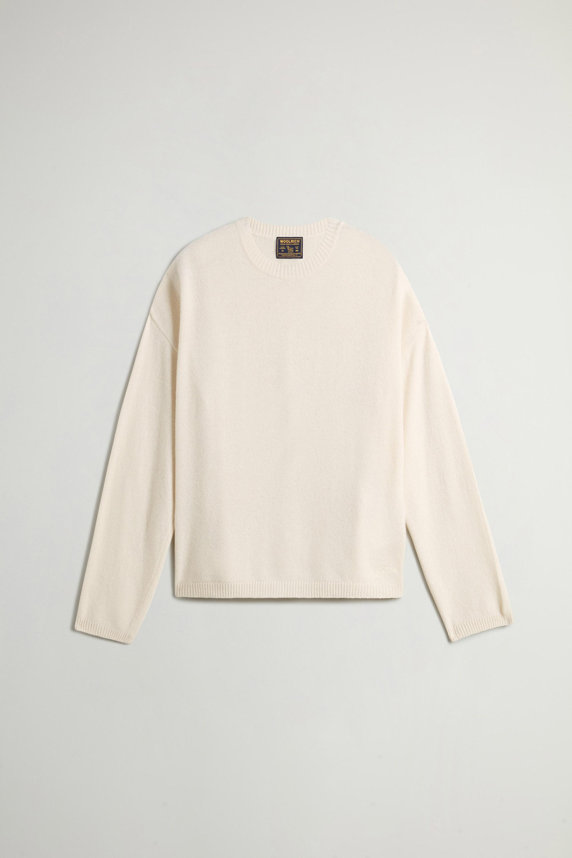Crewneck Sweater in Wool and Cashmere Blend White photo 5 | Woolrich