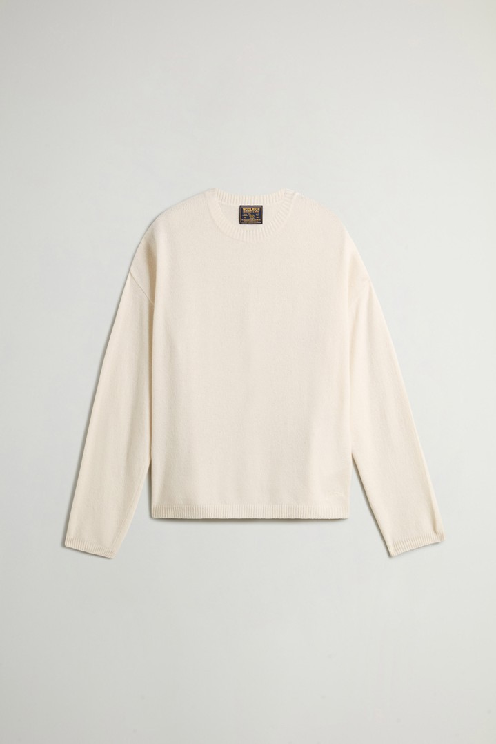 Crewneck Sweater in Wool and Cashmere Blend White photo 5 | Woolrich