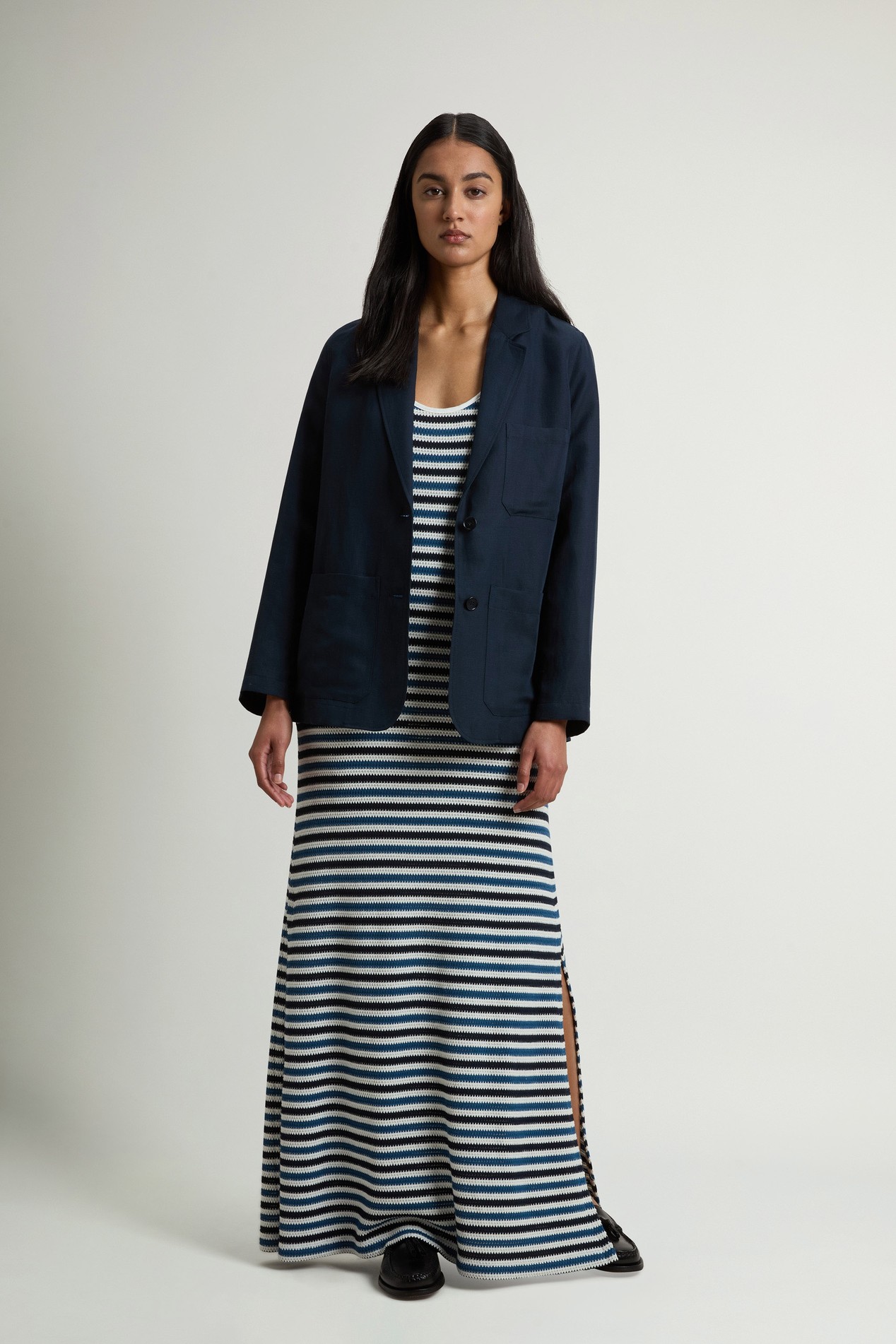 Blazer in Linen Blend Blue photo 2 | Woolrich