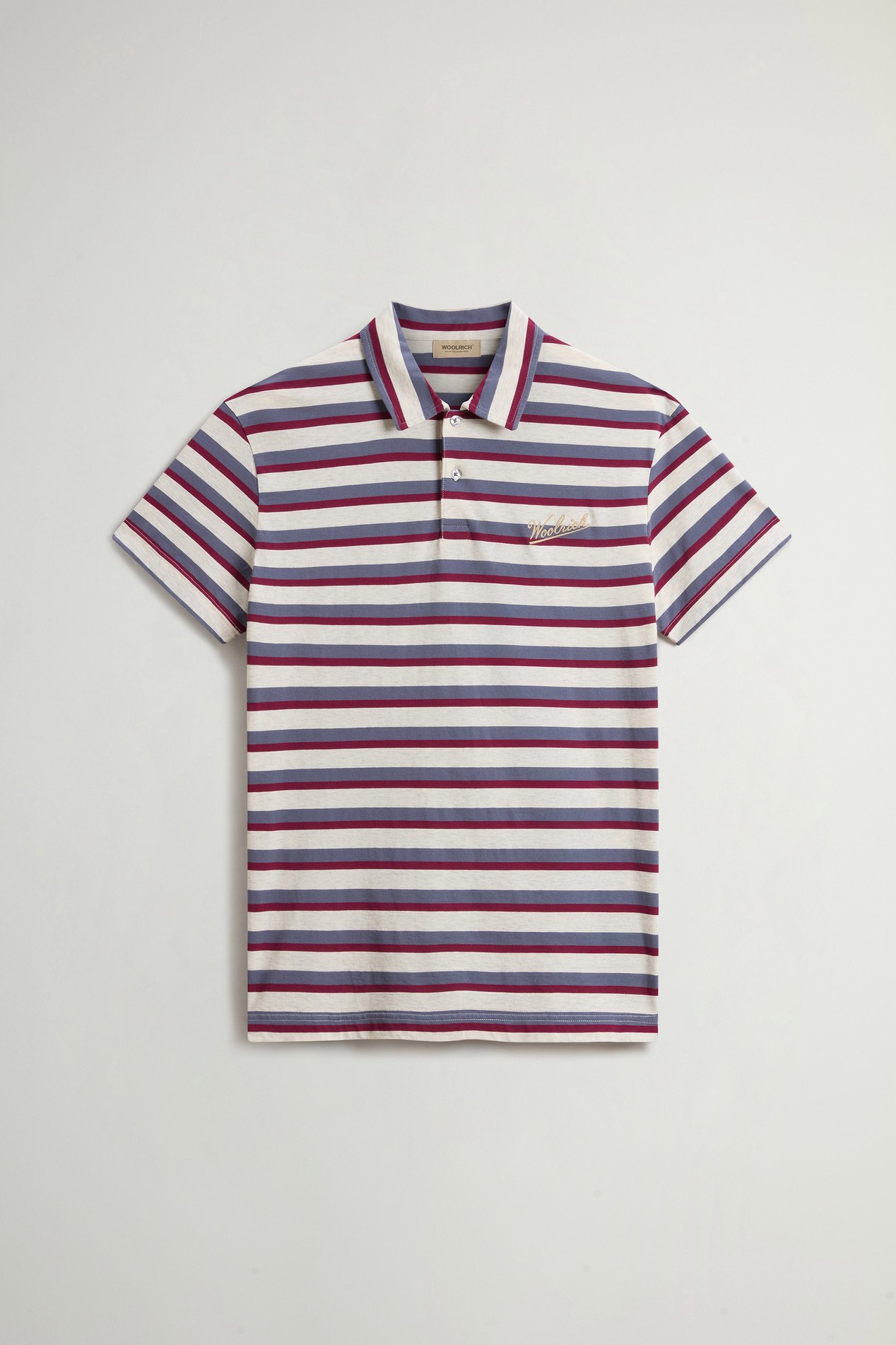 Polo Shirt in Melange Cotton Pique Burgundy photo 1 | Woolrich
