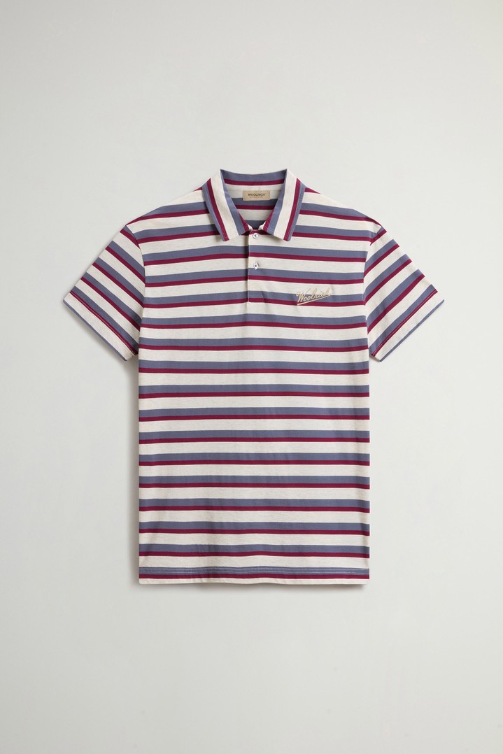 Polo Shirt in Melange Cotton Pique Burgundy photo 1 | Woolrich