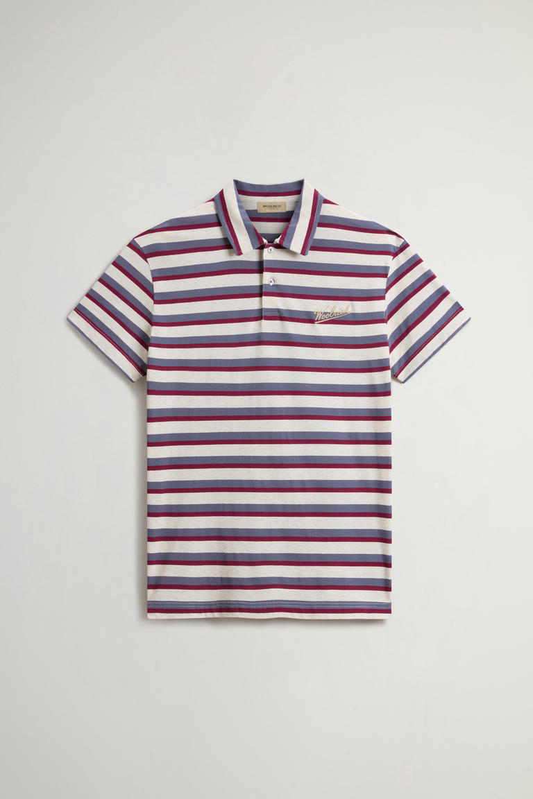 Polo Shirt in Melange Cotton Pique Burgundy photo 1 | Woolrich