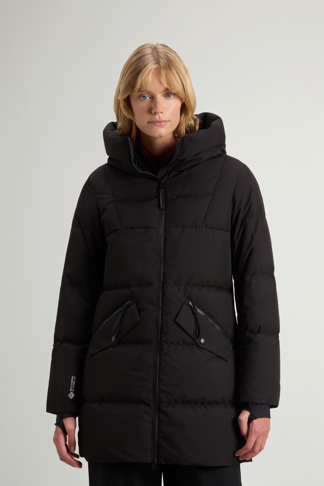 Quilted Parka in WINDSTOPPER® by GORE-TEX® Fabric Black photo 1 | Woolrich