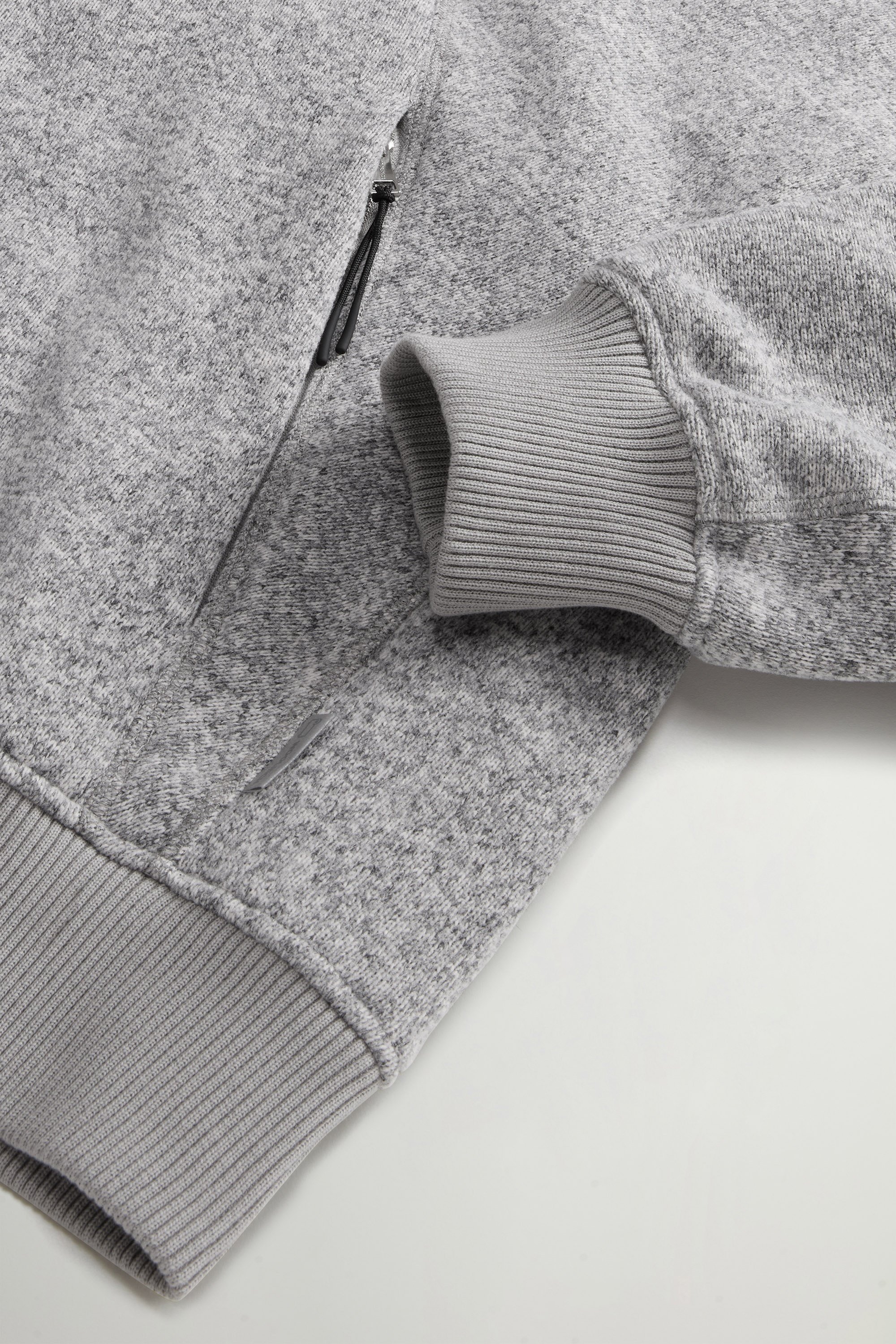 Full-Zipper Sweatshirt with Stand-Up Collar in Recycled Sherpa by Todd Snyder Gray photo 6 | Woolrich