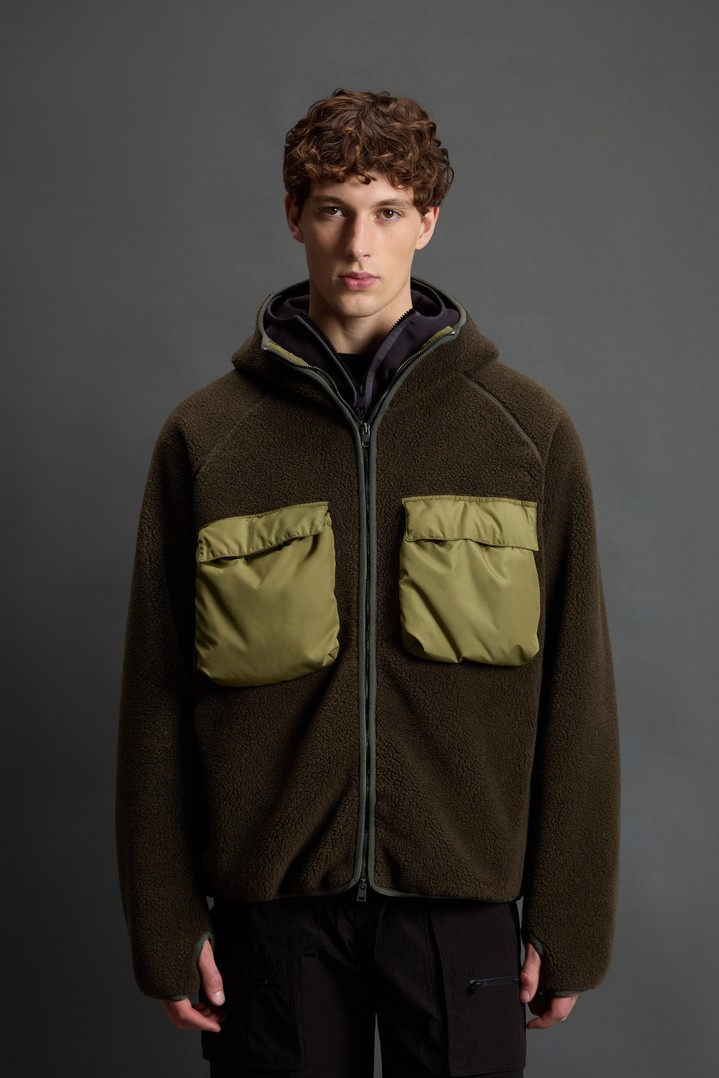 Felpa ibrida full-zip con cappuccio Verde photo 2 | Woolrich