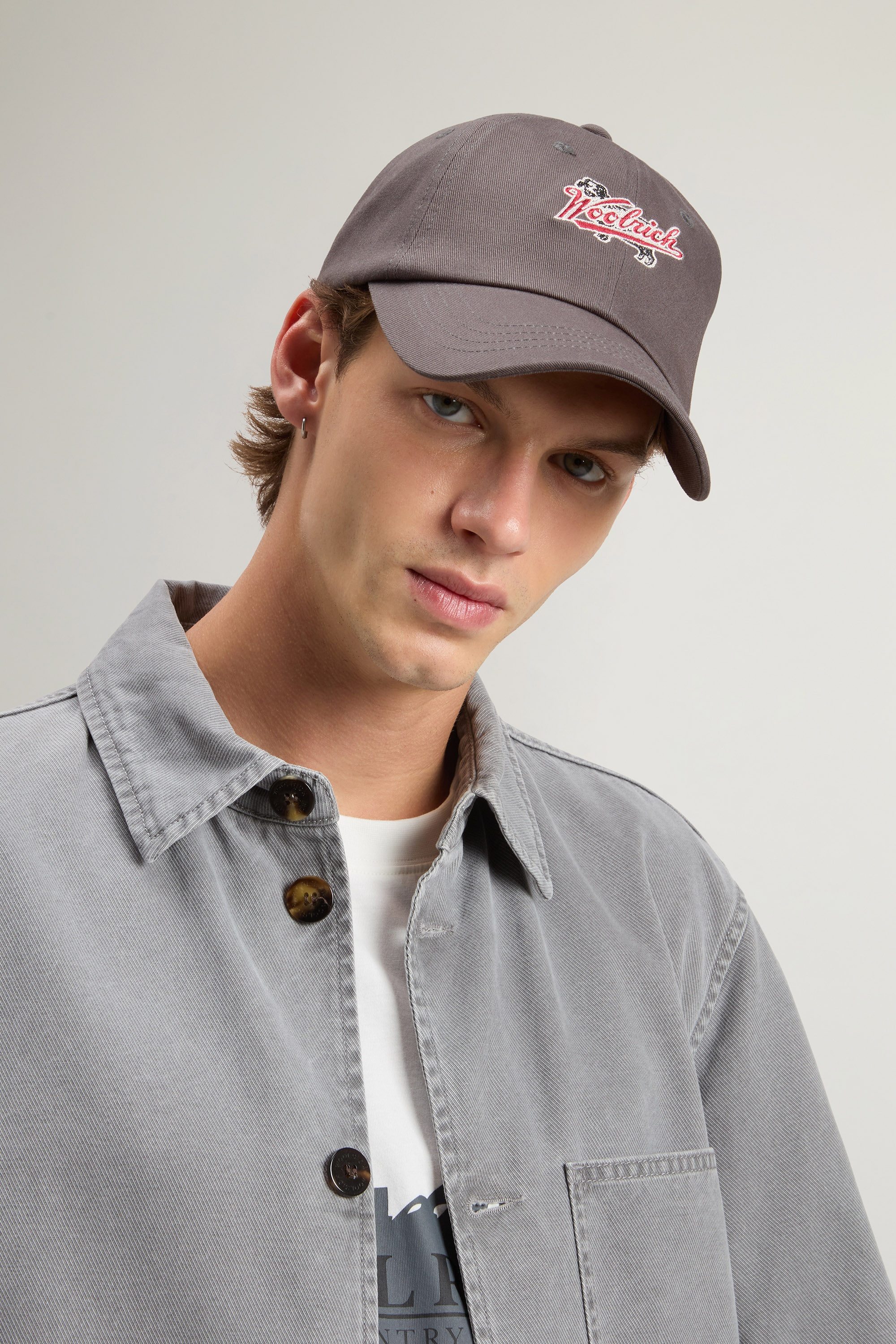 LOGO BASEBALL CAP Gray photo 4 | Woolrich